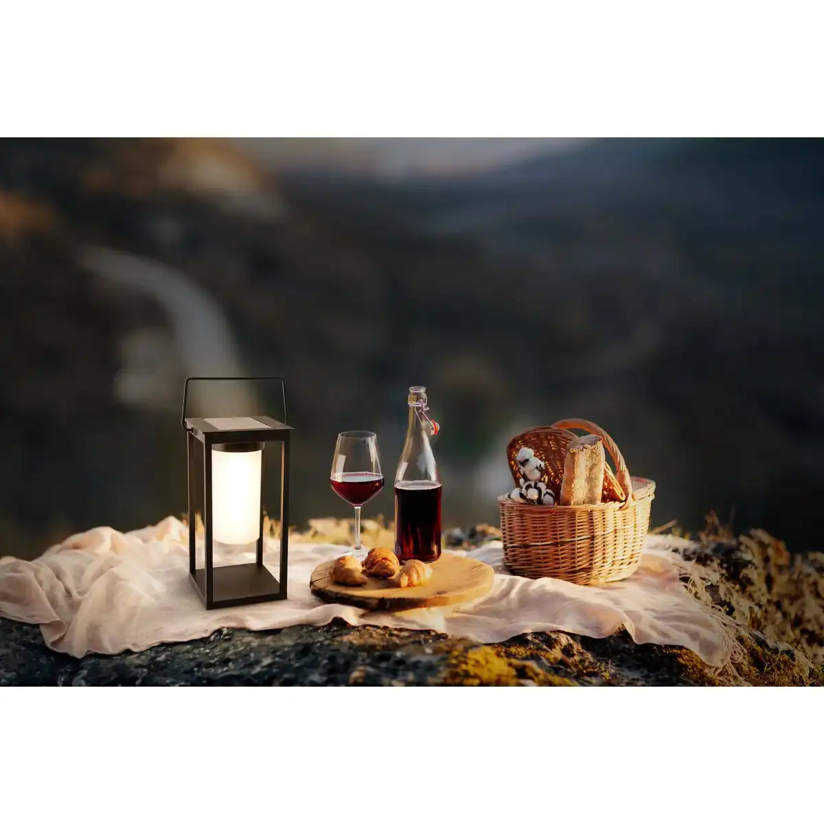 LED Camping-/Sockelleuchte h: 28cm , für Außen, Sockelleuchte - Metall und Kunststoff in Schwarz, mit integrierter LED