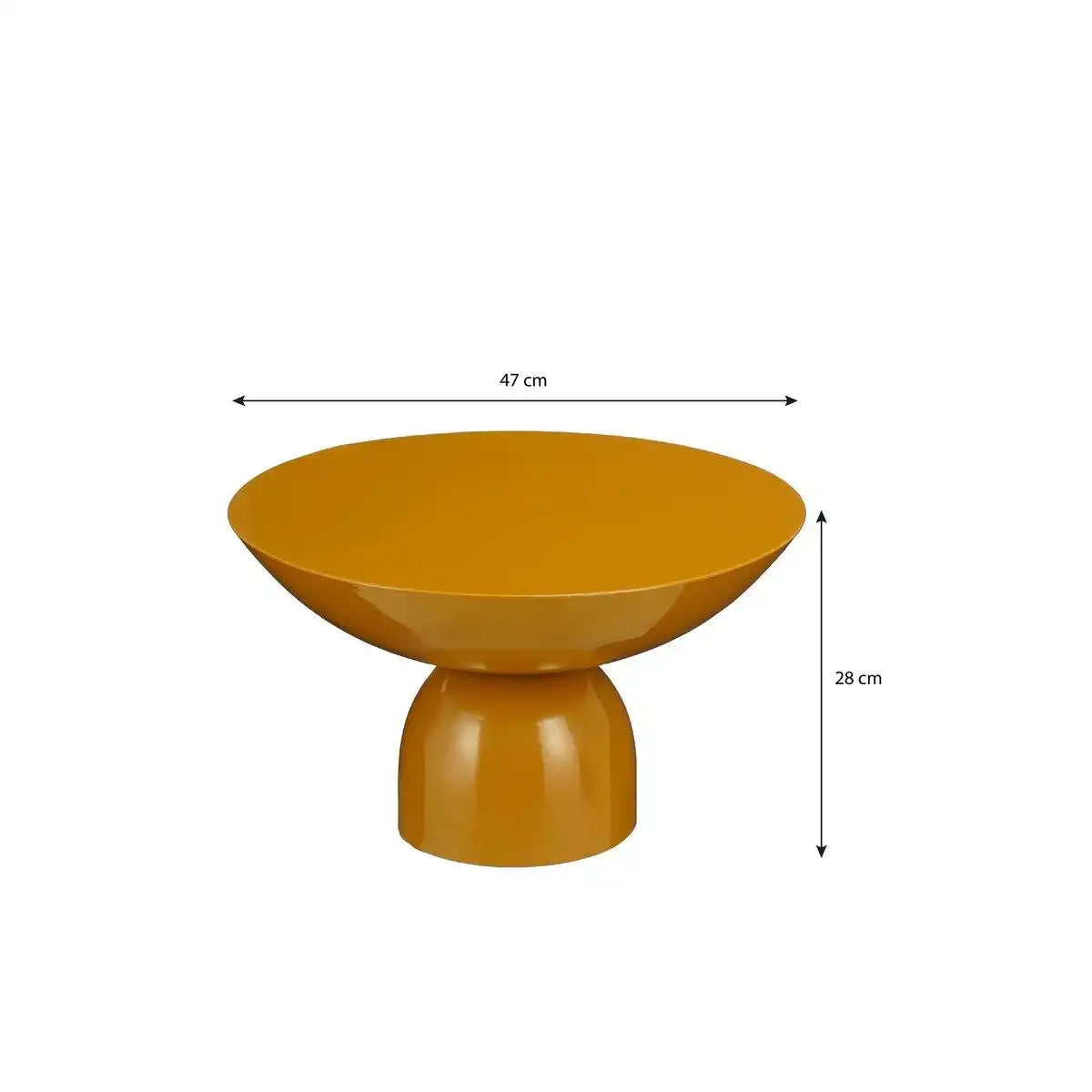 Celise Side Table - H28 x Ø47 cm - Metall - Braun - HomeDesign Knaus