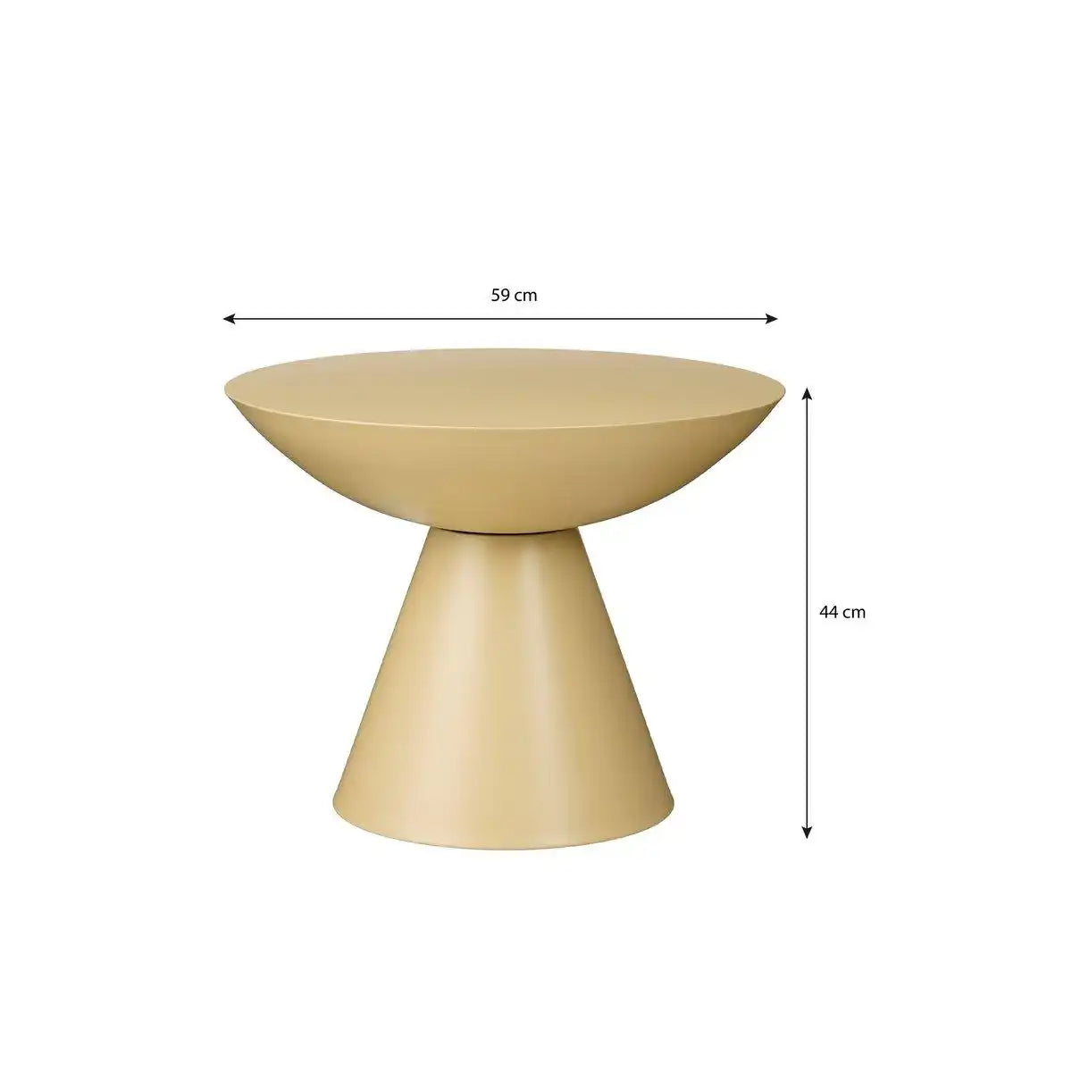 Celise Side Table - H44 x Ø59 cm - Metall - Beige - HomeDesign Knaus