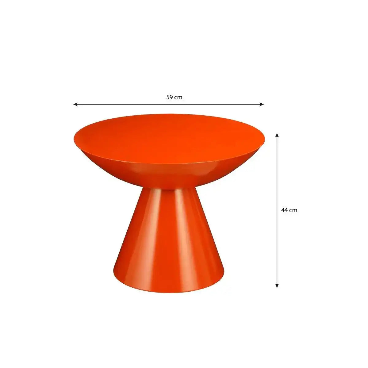 Celise Side Table - H44 x Ø59 cm - Metall - Orange - HomeDesign Knaus