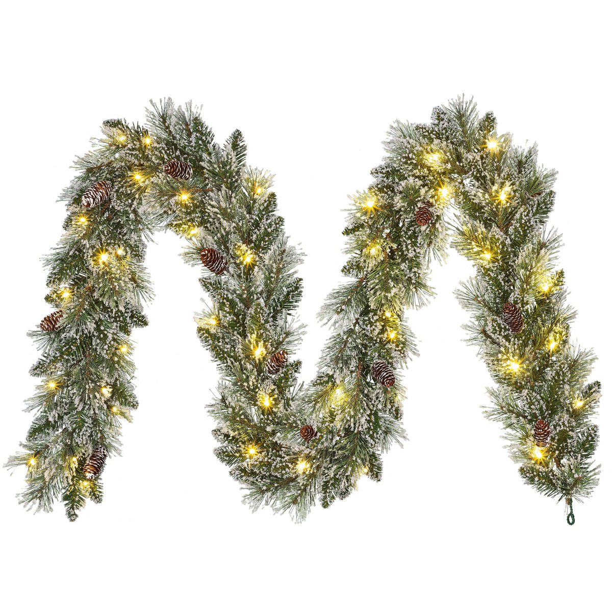 Vandans Girlande mit LED-Beleuchtung – L270 cm – Grün gefrostet