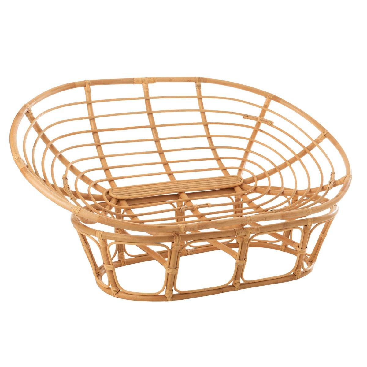 J-Line Rattansofa – mit Kissen – Jute/Textil – Natur