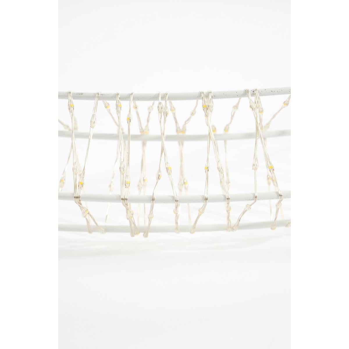 Weihnachtsbeleuchtungskreis mit warmweißen LED-Lichtern – Ø56 cm – Metall – Weiß