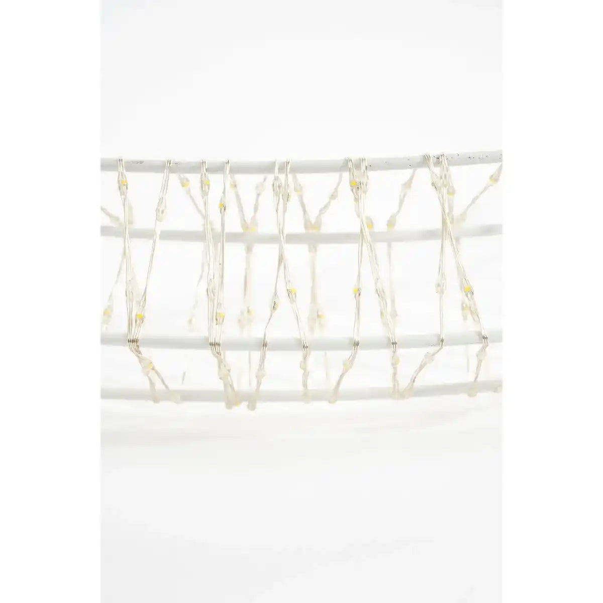 Weihnachtsbeleuchtungskreis mit warmweißen LED-Lichtern – Ø56 cm – Metall – Weiß