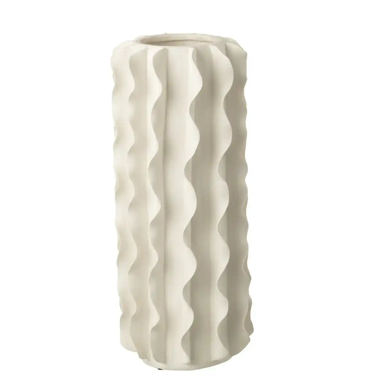 J-Line Vase Helix Zylinder Keramik Weiß