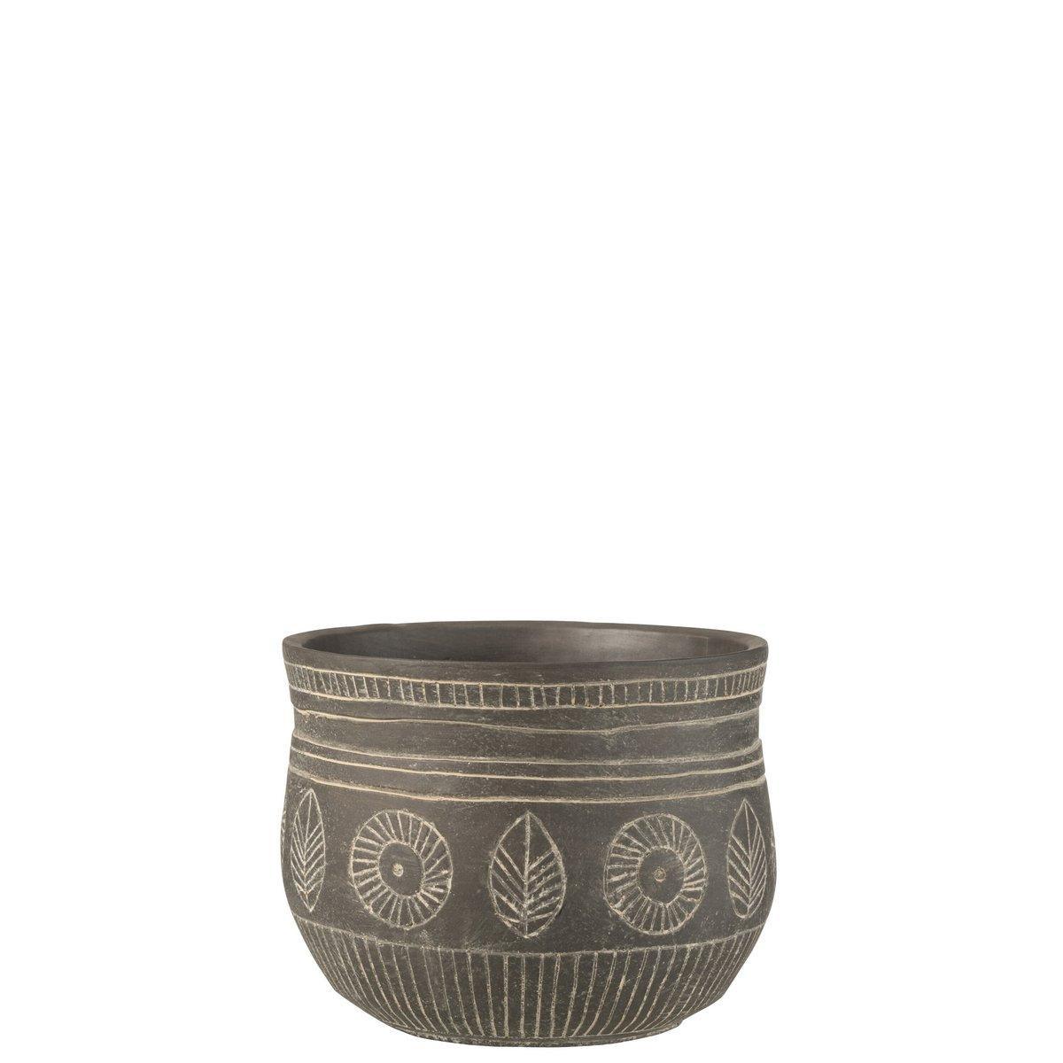 J-Line Blumentopf Fresco – Zement – Grau – groß – Ø 23,50 cm