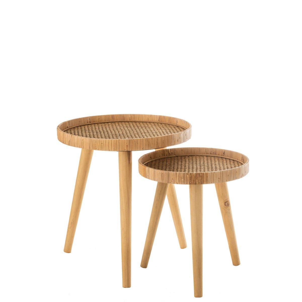 J-Line Beistelltisch Round Tripod – Holz – Natur –