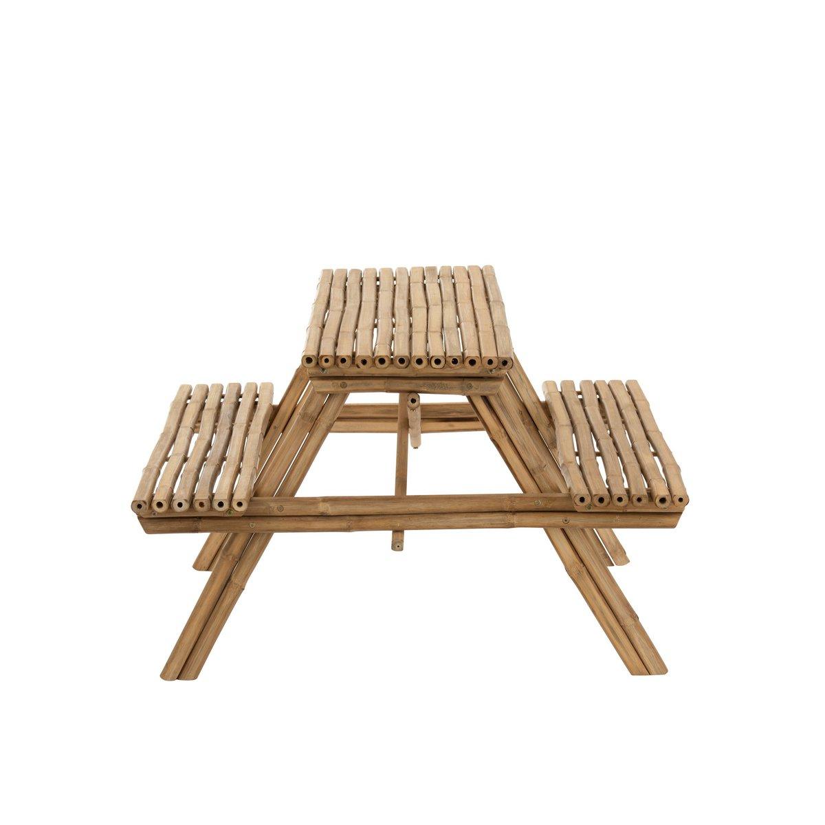 J-Line Picknickbank – Bambus/Jute – Natur