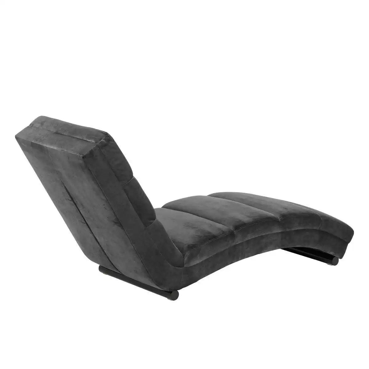 Chaiselongue dunkelgrau Samt - HomeDesign Knaus