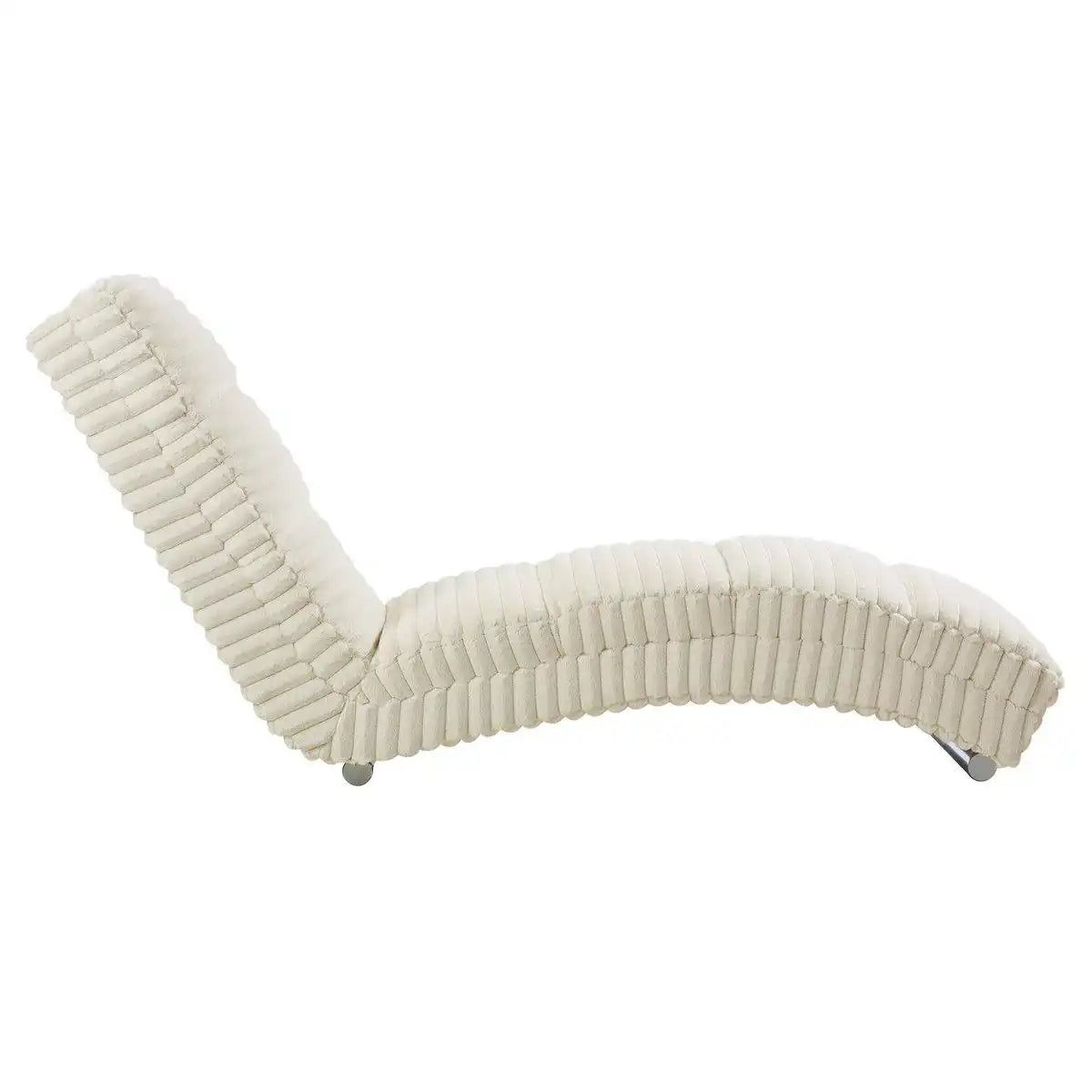 Chaiselongue Plüsch-Cord Beige - HomeDesign Knaus