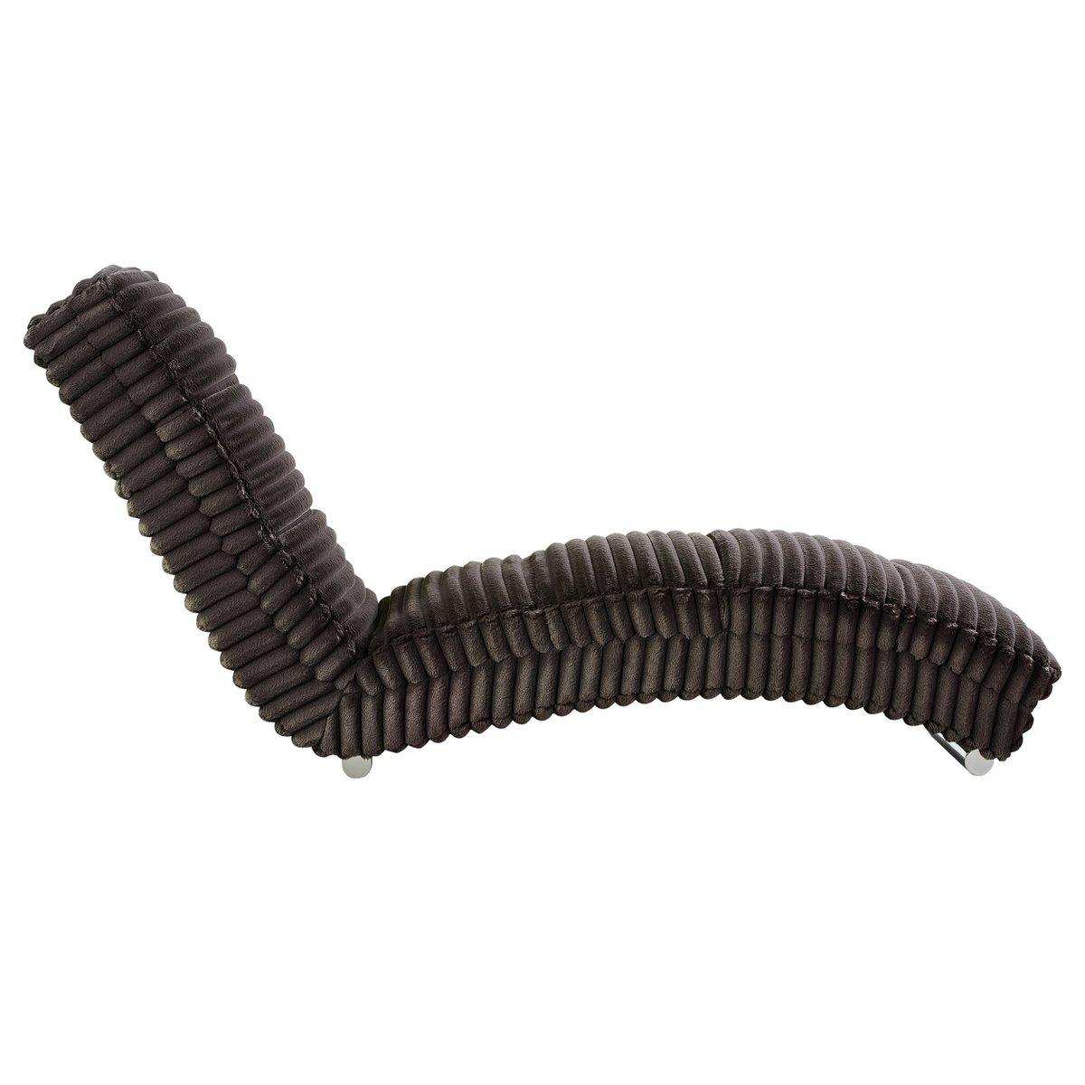 Chaiselongue Plüsch-Cord Schwarz - HomeDesign Knaus