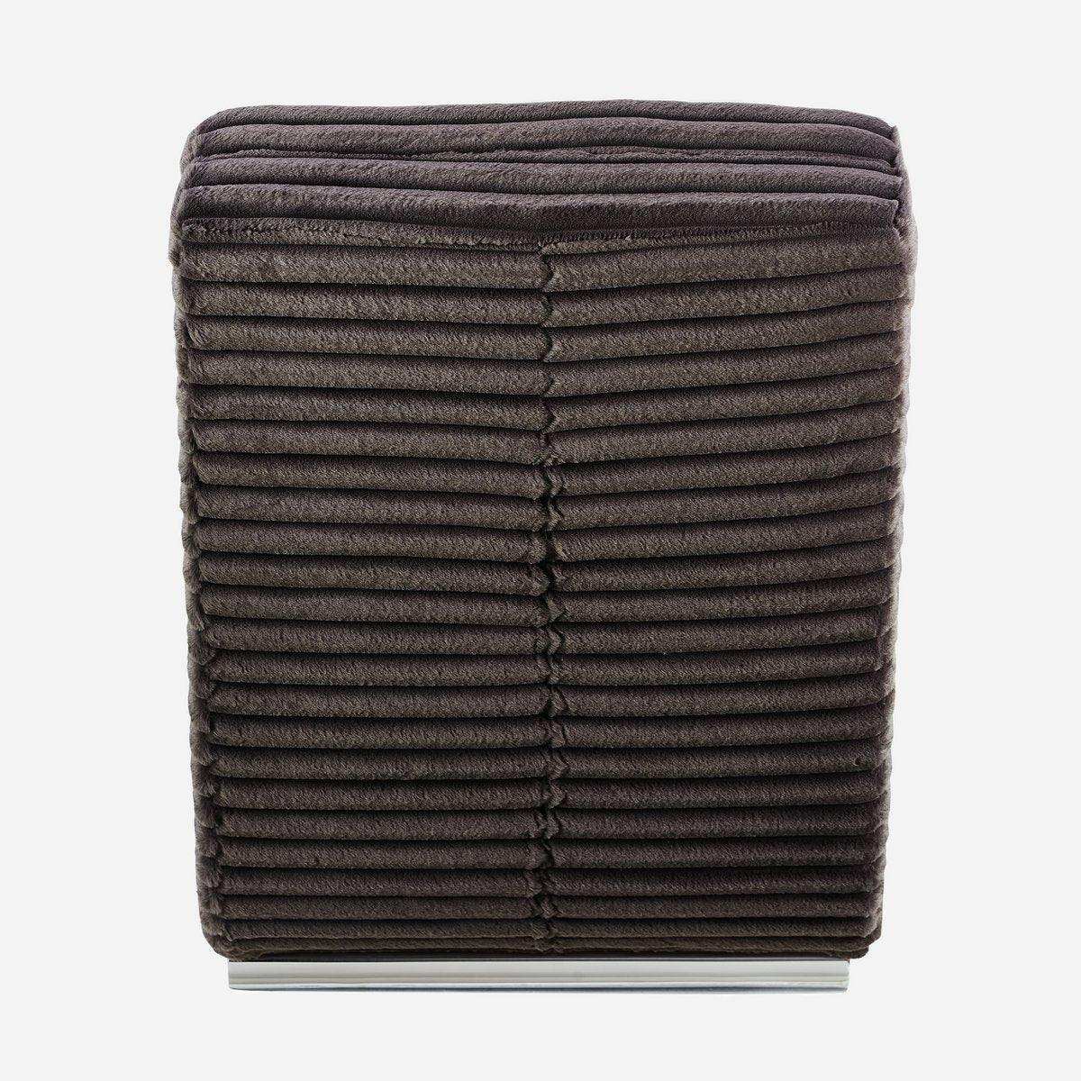 Chaiselongue Plüsch-Cord Schwarz - HomeDesign Knaus