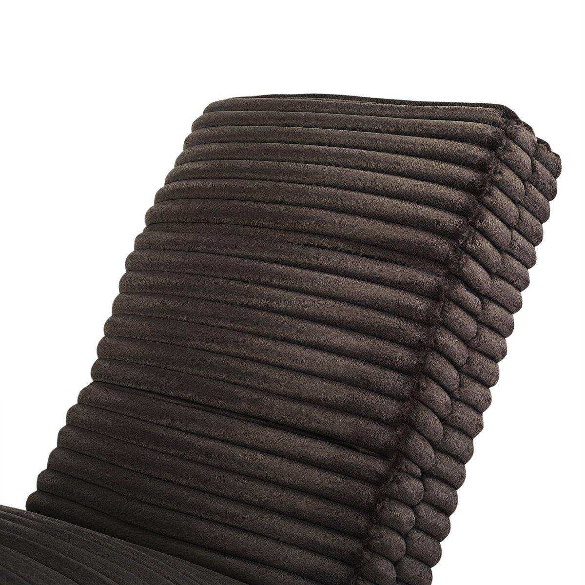 Chaiselongue Plüsch-Cord Schwarz - HomeDesign Knaus