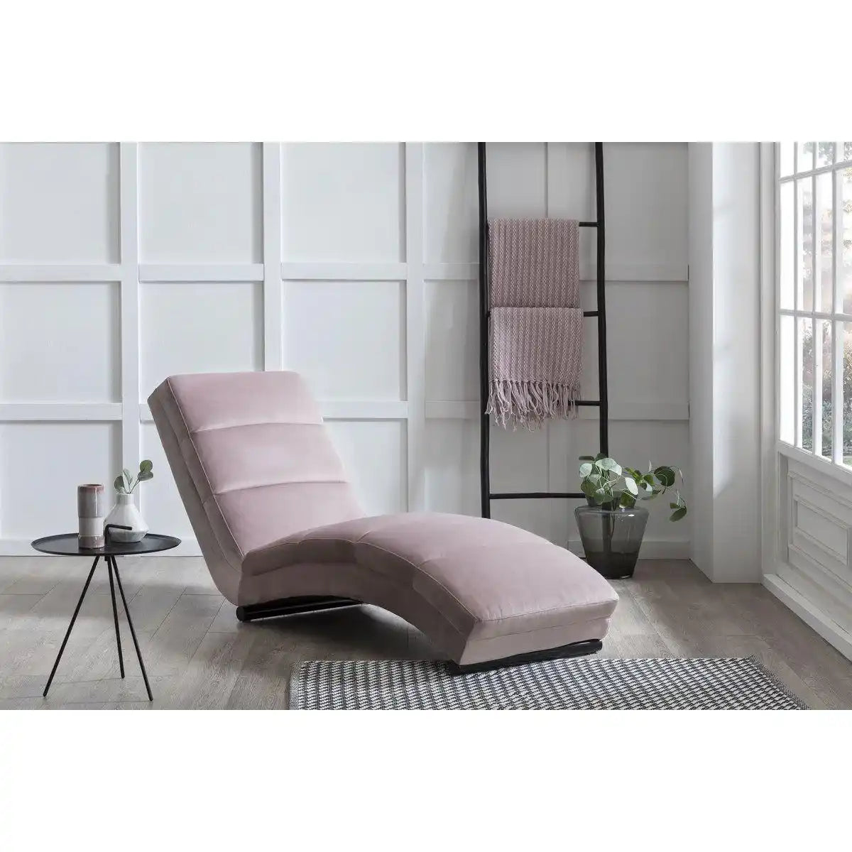 Chaiselongue rose Samt - HomeDesign Knaus