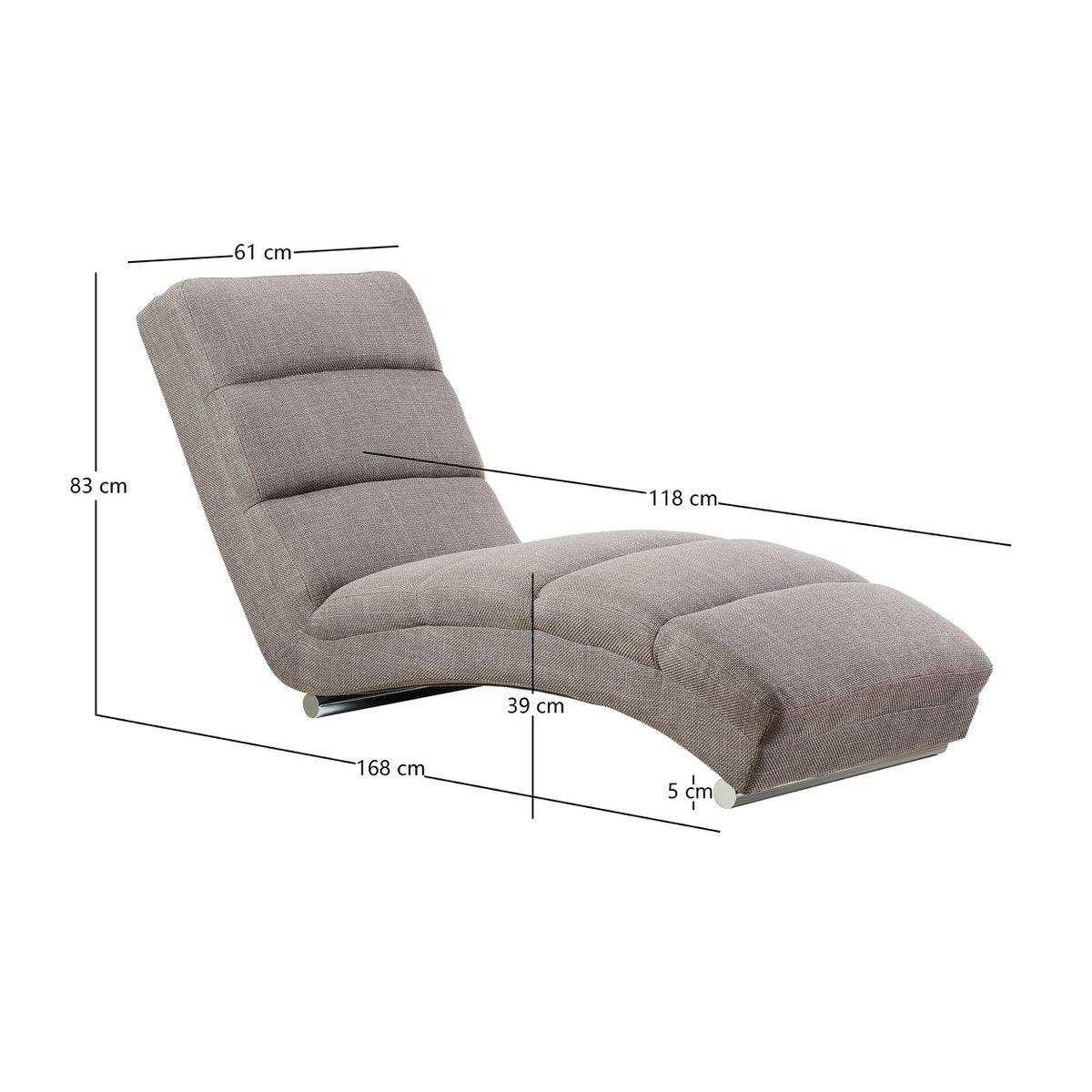 Chaiselongue Strukturstoff Grau - HomeDesign Knaus