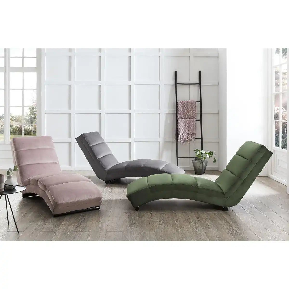 Chaiselongue waldgrün Samt - HomeDesign Knaus