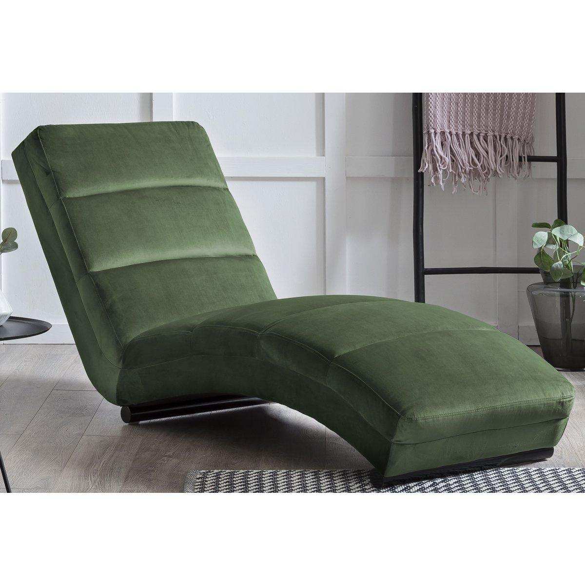 Chaiselongue waldgrün Samt - HomeDesign Knaus