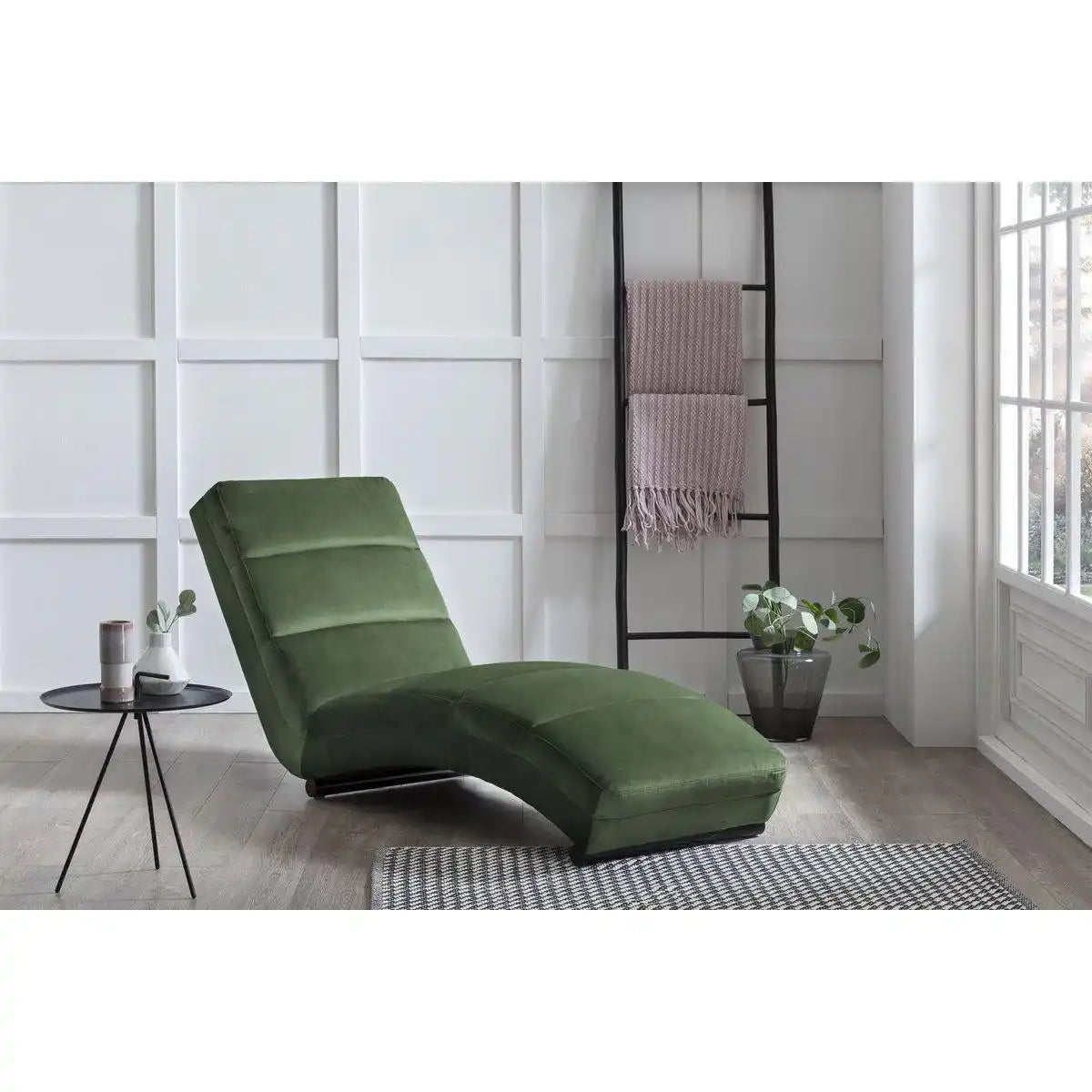 Chaiselongue waldgrün Samt - HomeDesign Knaus