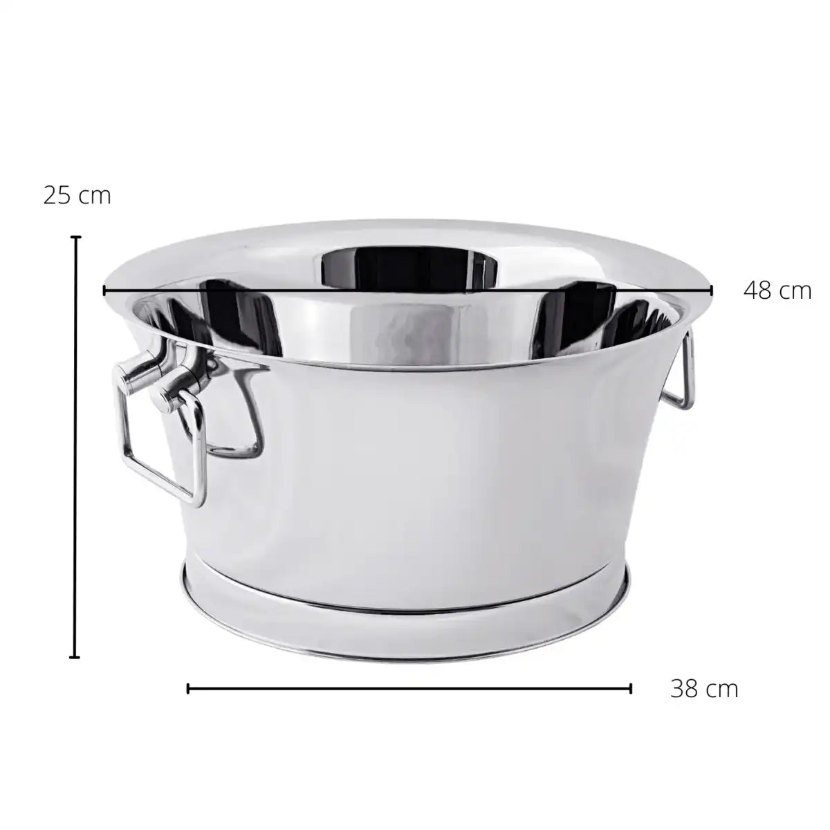 Champagnerkühler Samu, doppelwandig, mit Tragegriffen, Edelstahl hochglanzpoliert, H 25 cm, ø 48 cm - HomeDesign Knaus