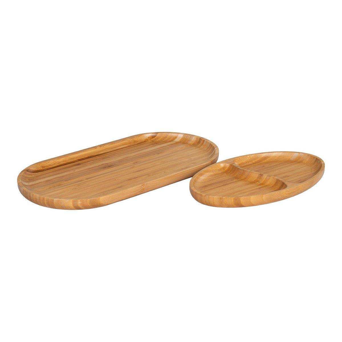 Chefalu Serviertablett – Serviertablett, Bambus, natur, 2er-Set - HomeDesign Knaus