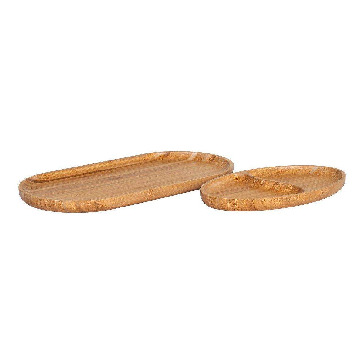 Chefalu Serviertablett – Serviertablett, Bambus, natur, 2er-Set - HomeDesign Knaus