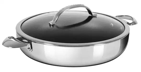 Chefpfanne mit Deckel Mehrschichtmaterial Ofenfest Fettfreies Braten HaptIQ 32 cm - HomeDesign Knaus