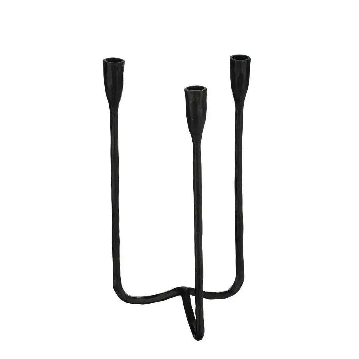 Christy Kerzenständer – L17 x B18 x H34 cm – Aluminium – Schwarz - HomeDesign Knaus