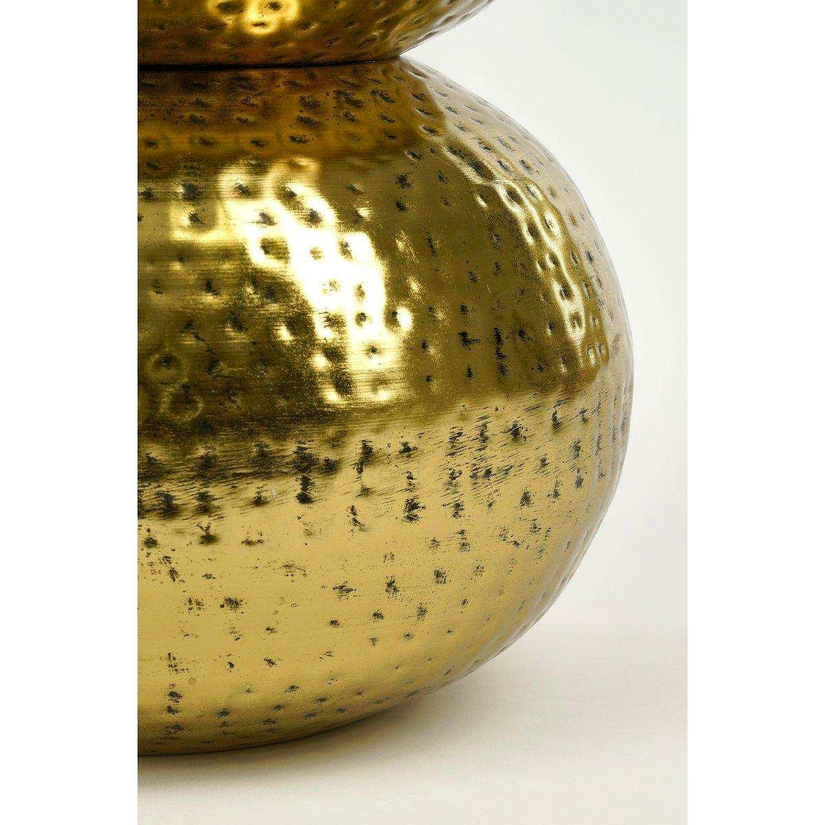 Clide Beistelltisch – H47 x Ø33 cm – Metall – Antikgold - HomeDesign Knaus
