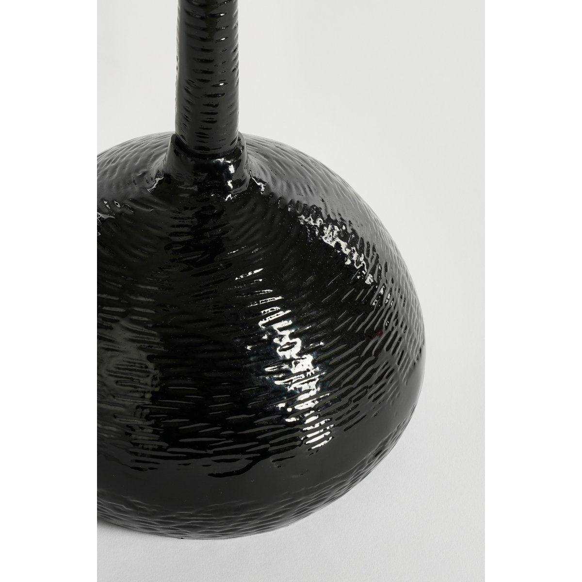 Colin Beistelltisch – H58 x Ø34 cm – Recyceltes Aluminium – 100 % FSC – Schwarz - HomeDesign Knaus