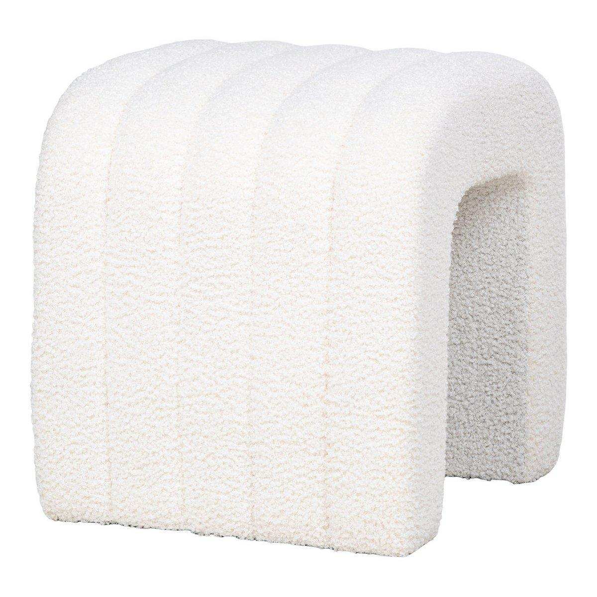 Colma Pouf - Pouf, Bouclé, weiß, 41x36,5 cm, HN1234 - HomeDesign Knaus
