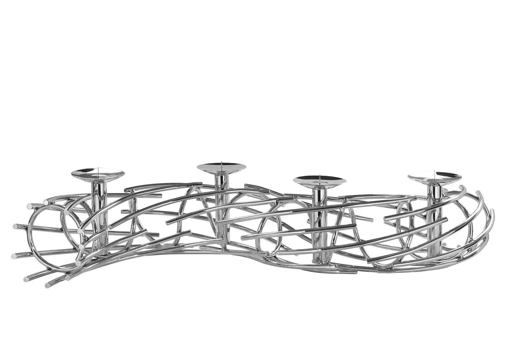 Corona Advenzkranz Chrom Aluminium Edelstahl 86cm - HomeDesign Knaus