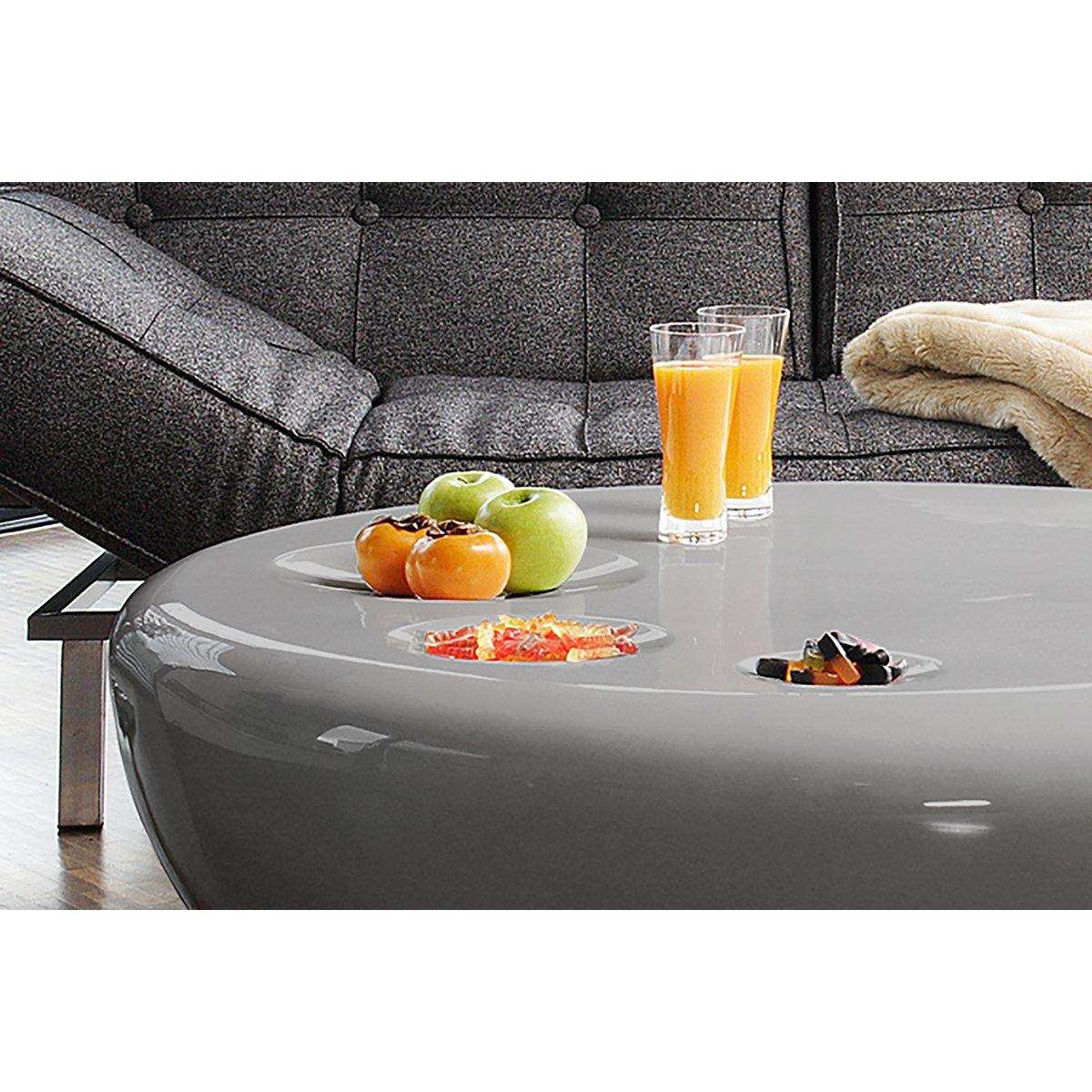 Couchtisch 100 cm rund grau Fiberglas - HomeDesign Knaus