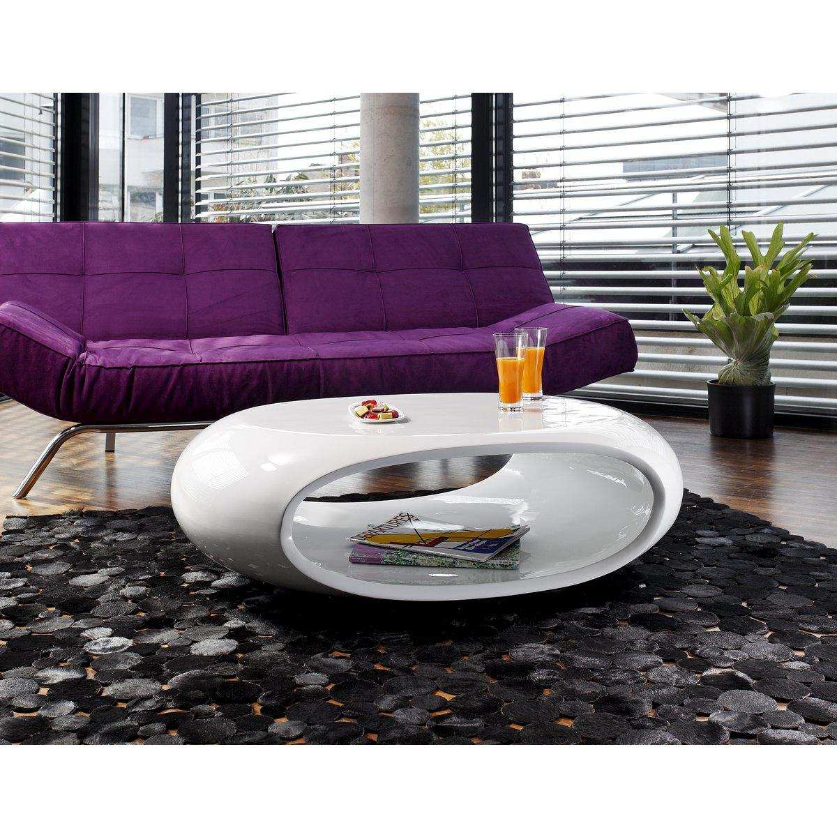 Couchtisch 100x70x32 cm weiß Fiberglas - HomeDesign Knaus