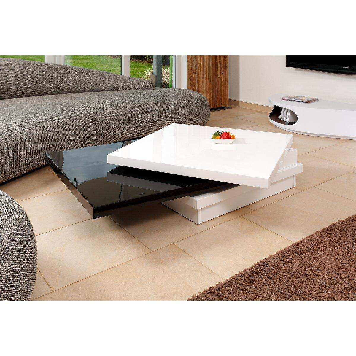 Couchtisch 120x80 cm weiß/schwarz - HomeDesign Knaus