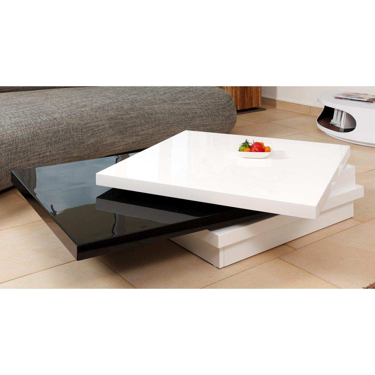 Couchtisch 120x80 cm weiß/schwarz - HomeDesign Knaus