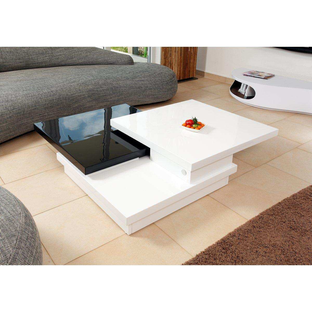 Couchtisch 120x80 cm weiß/schwarz - HomeDesign Knaus