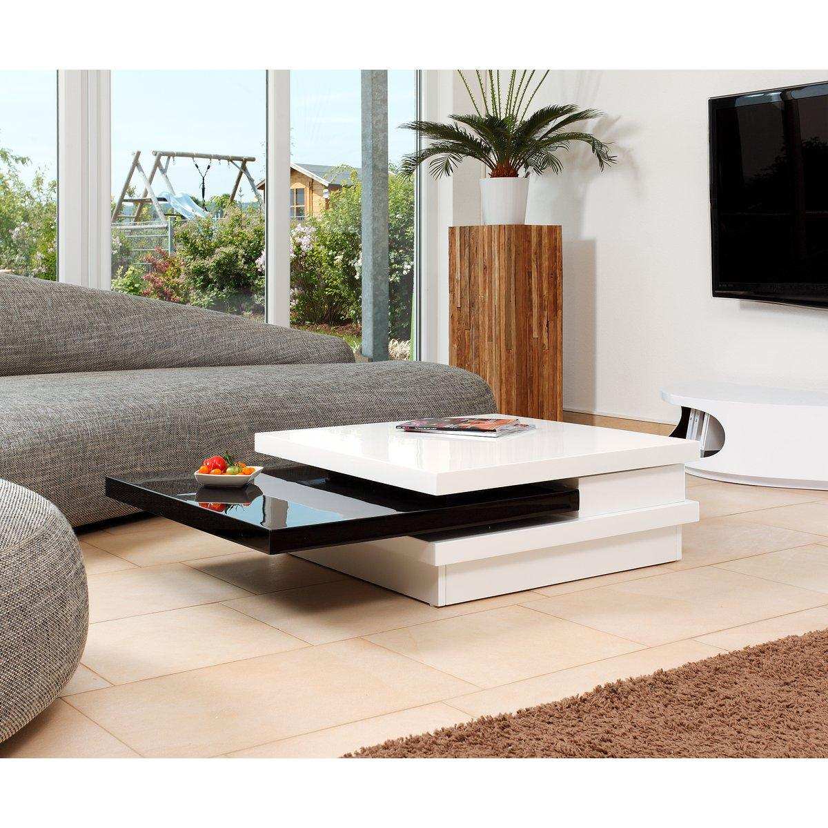 Couchtisch 120x80 cm weiß/schwarz - HomeDesign Knaus