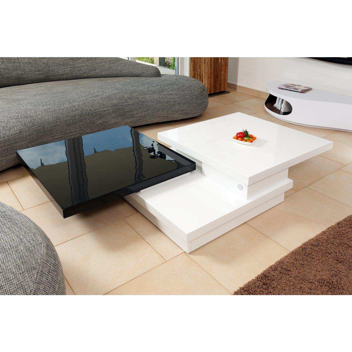 Couchtisch 120x80 cm weiß/schwarz - HomeDesign Knaus
