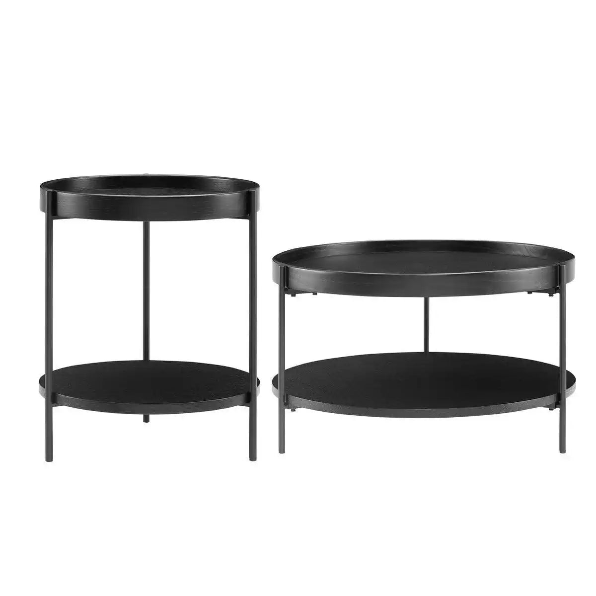 Couchtisch 2er Set Schwarz - HomeDesign Knaus