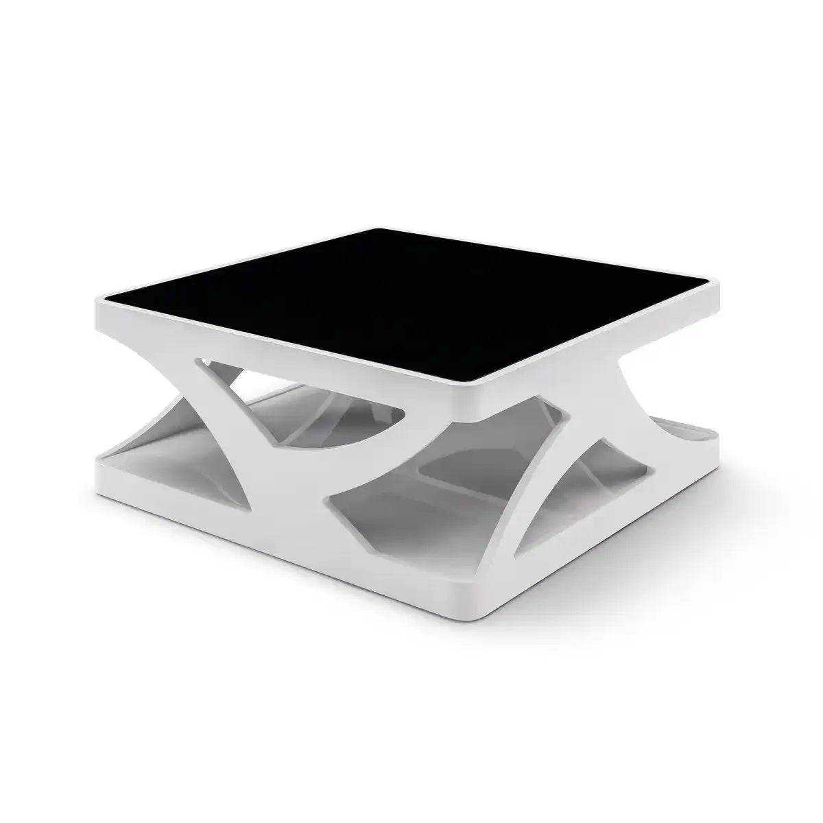 Couchtisch 90x90 cm weiß/schwarz - HomeDesign Knaus