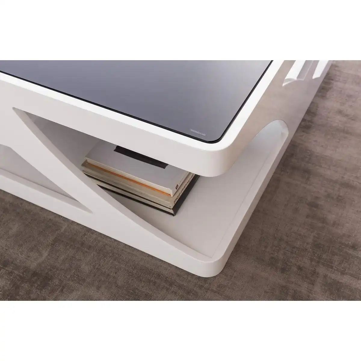 Couchtisch 90x90 cm weiß/schwarz - HomeDesign Knaus