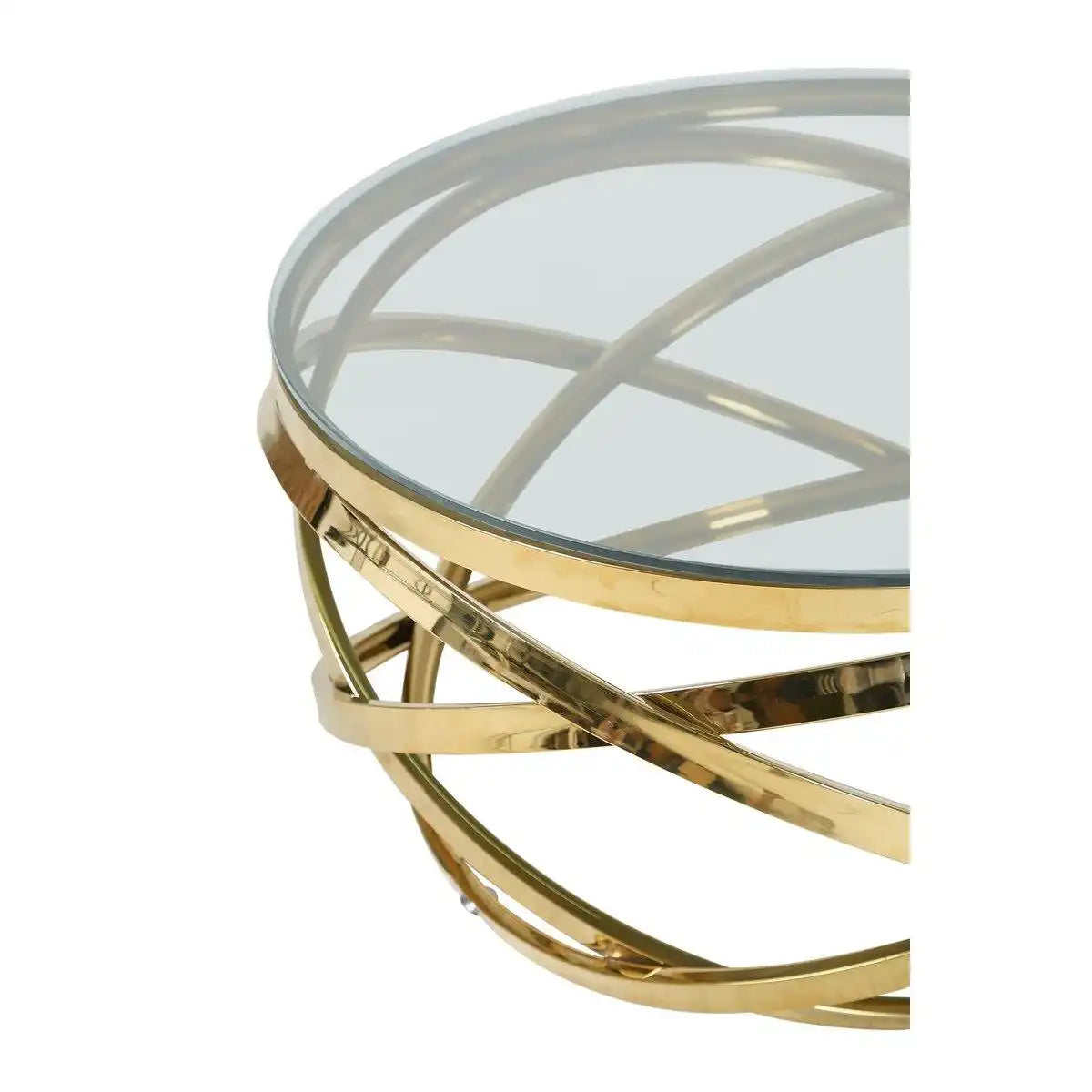 Couchtisch Gold/Klar Ø 80 cm - HomeDesign Knaus