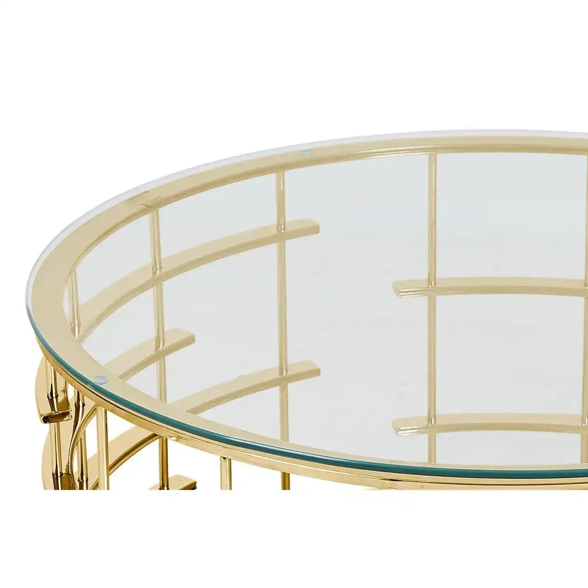Couchtisch Gold/Klar Ø 90 cm - HomeDesign Knaus