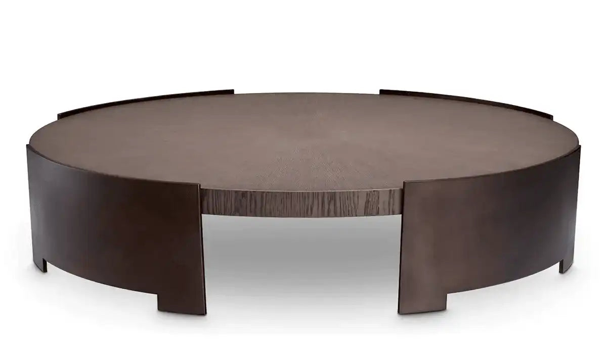 Couchtisch Grau Bronzefinish Tischplatte Eichenfurnier Handarbeit - HomeDesign Knaus