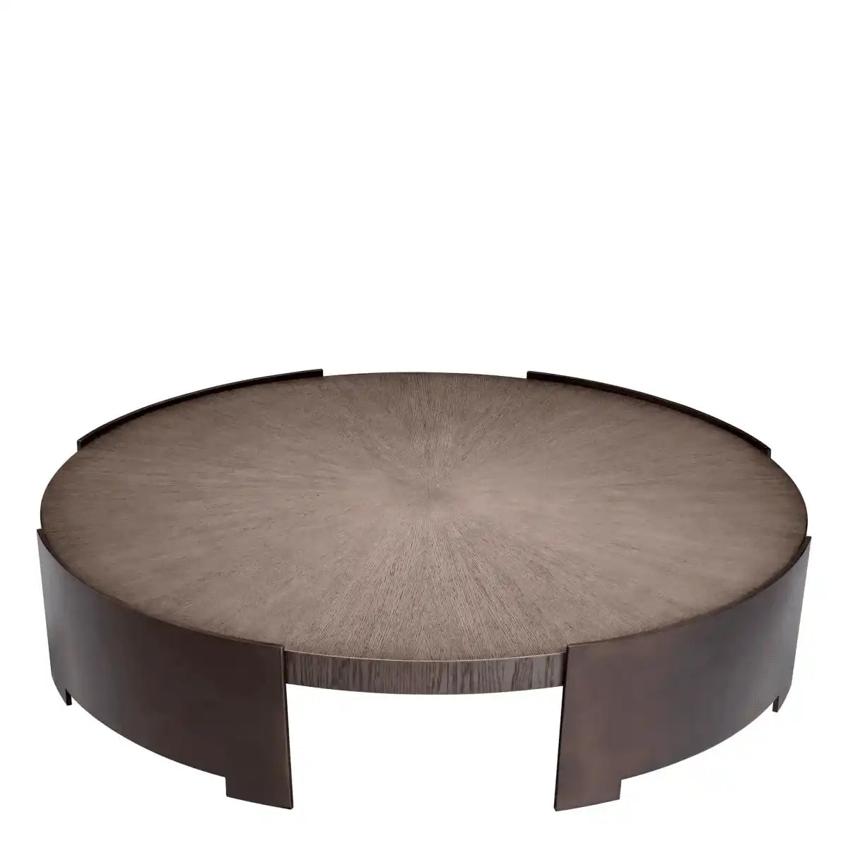 Couchtisch Grau Bronzefinish Tischplatte Eichenfurnier Handarbeit - HomeDesign Knaus