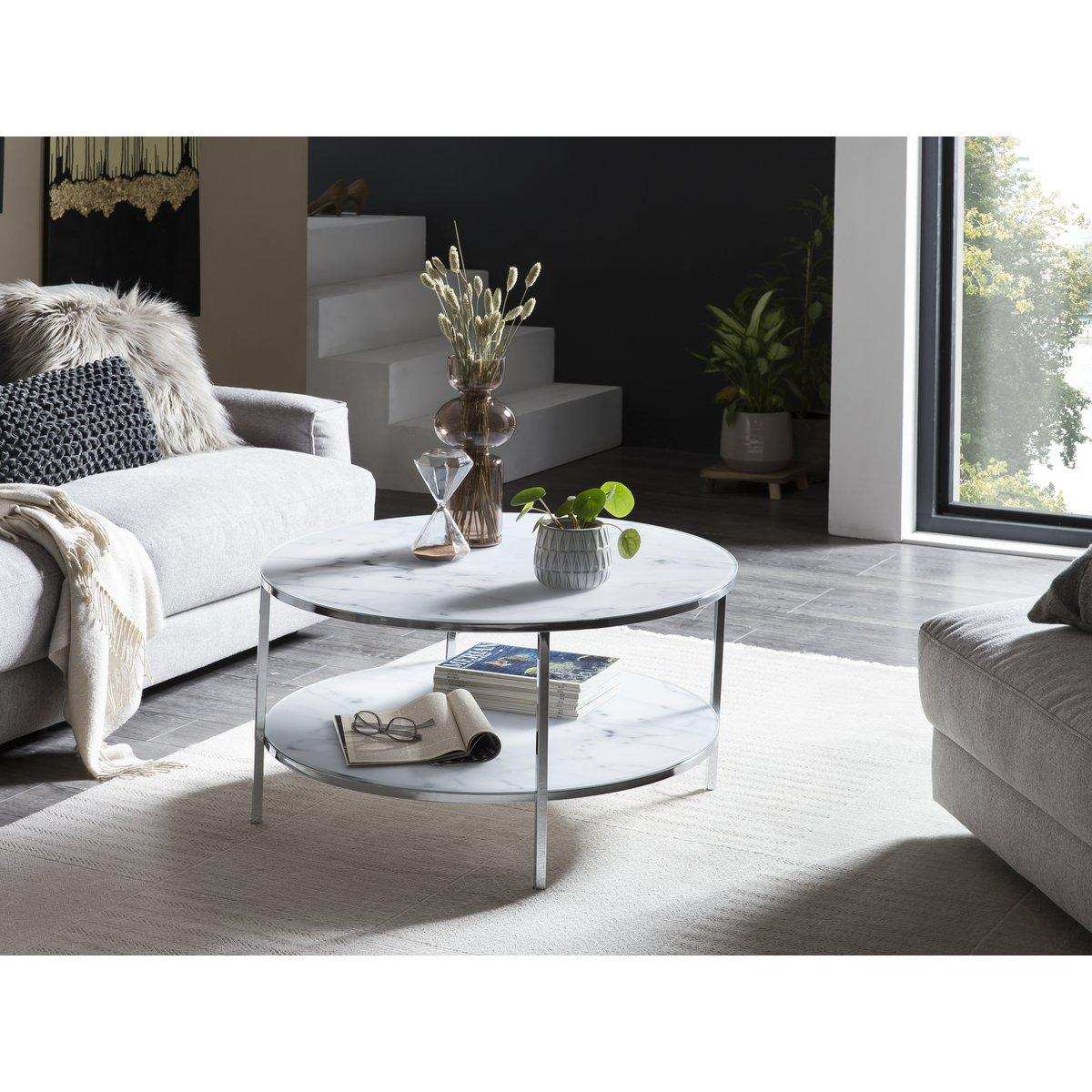 Couchtisch mit 2 Ablagen Ø 80 cm - HomeDesign Knaus