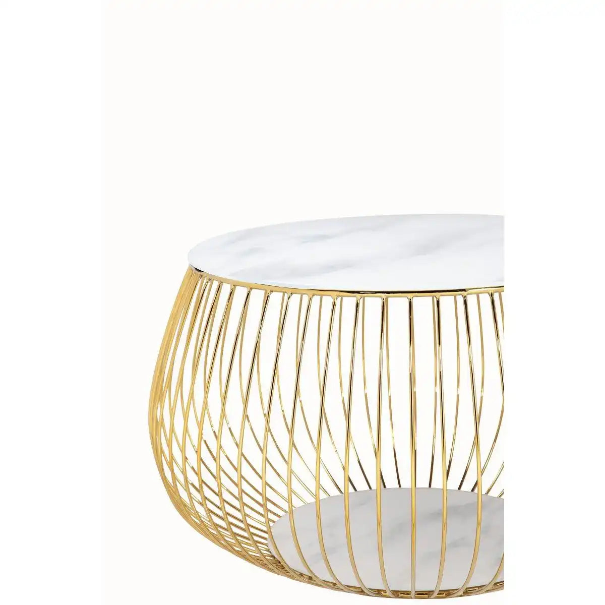 Couchtisch mit Metallkorb Ø 72 cm - HomeDesign Knaus