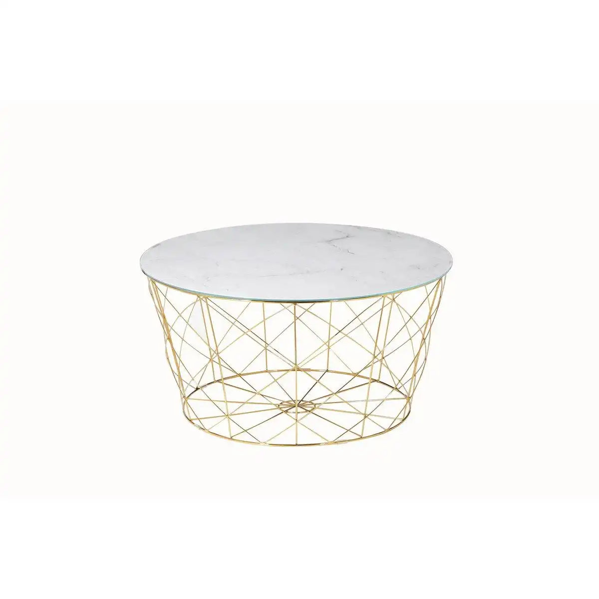 Couchtisch mit Metallkorb Ø 80 cm - HomeDesign Knaus