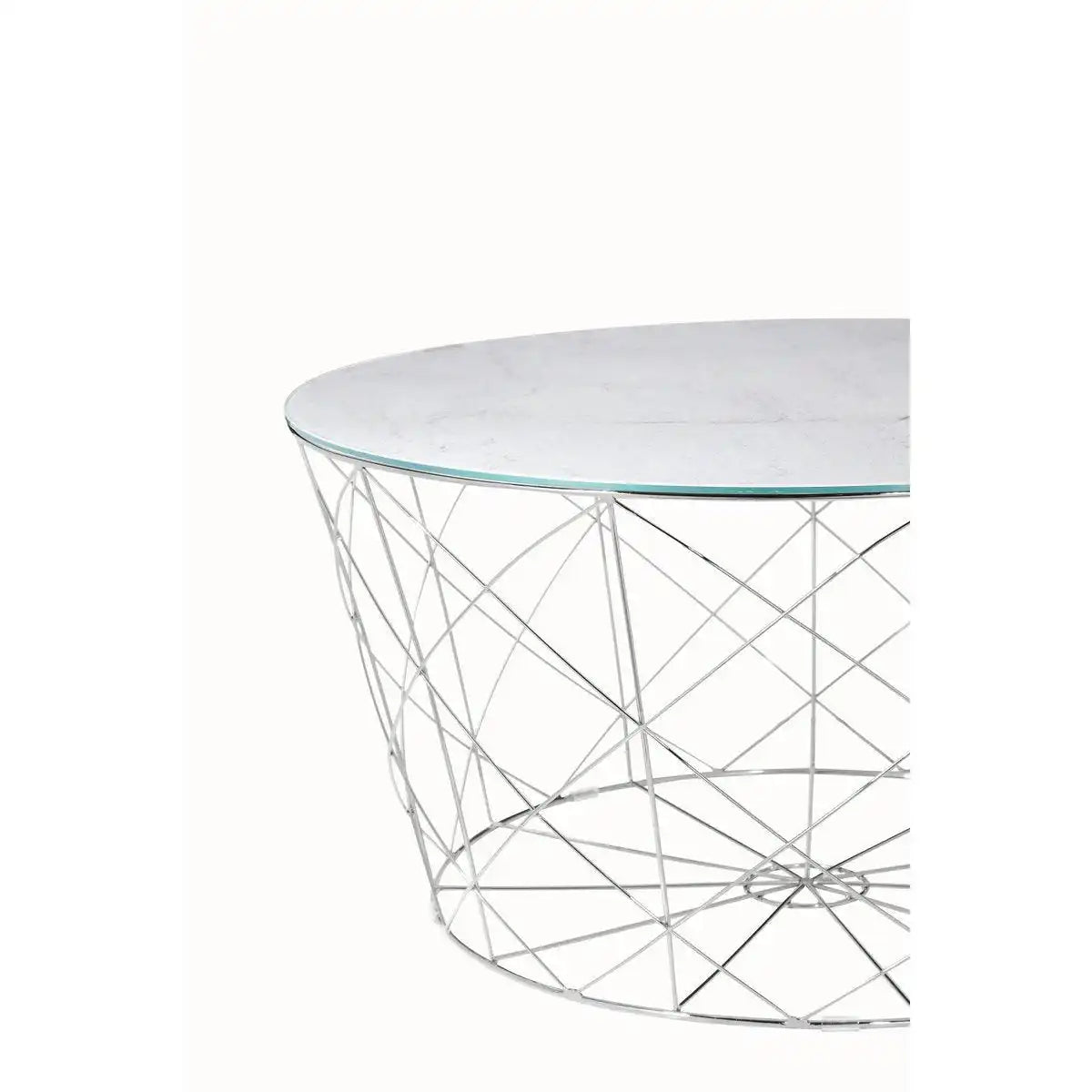 Couchtisch mit Metallkorb Ø 80 cm - HomeDesign Knaus