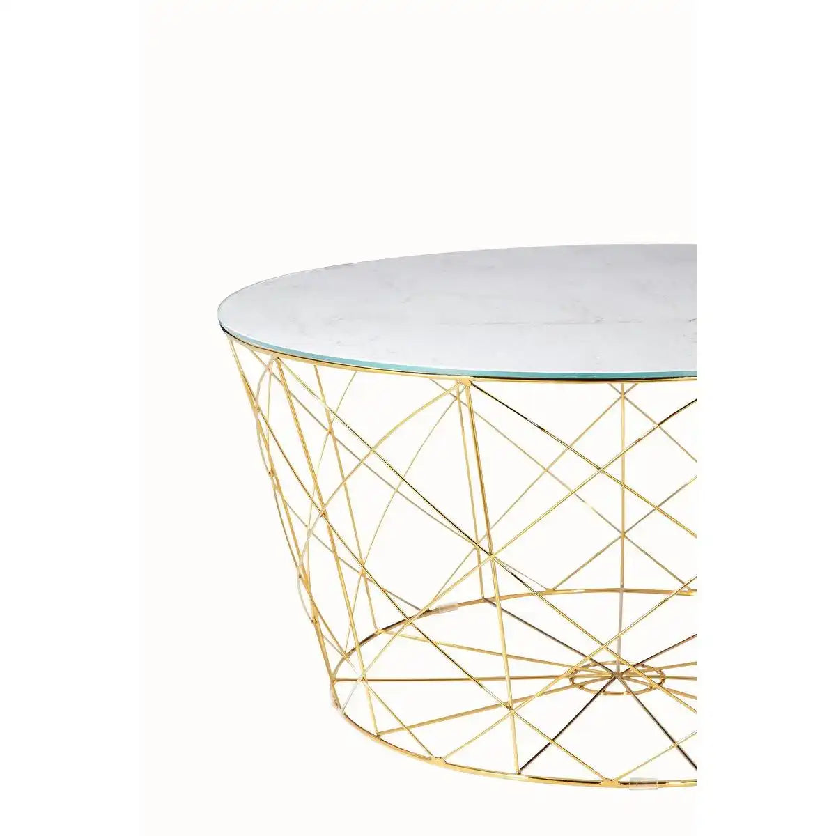 Couchtisch mit Metallkorb Ø 80 cm - HomeDesign Knaus